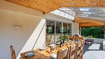 The fabulous covered verandah area provides a great space whatever the weather. 