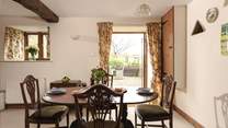 French doors lead out to the gravelled garden.