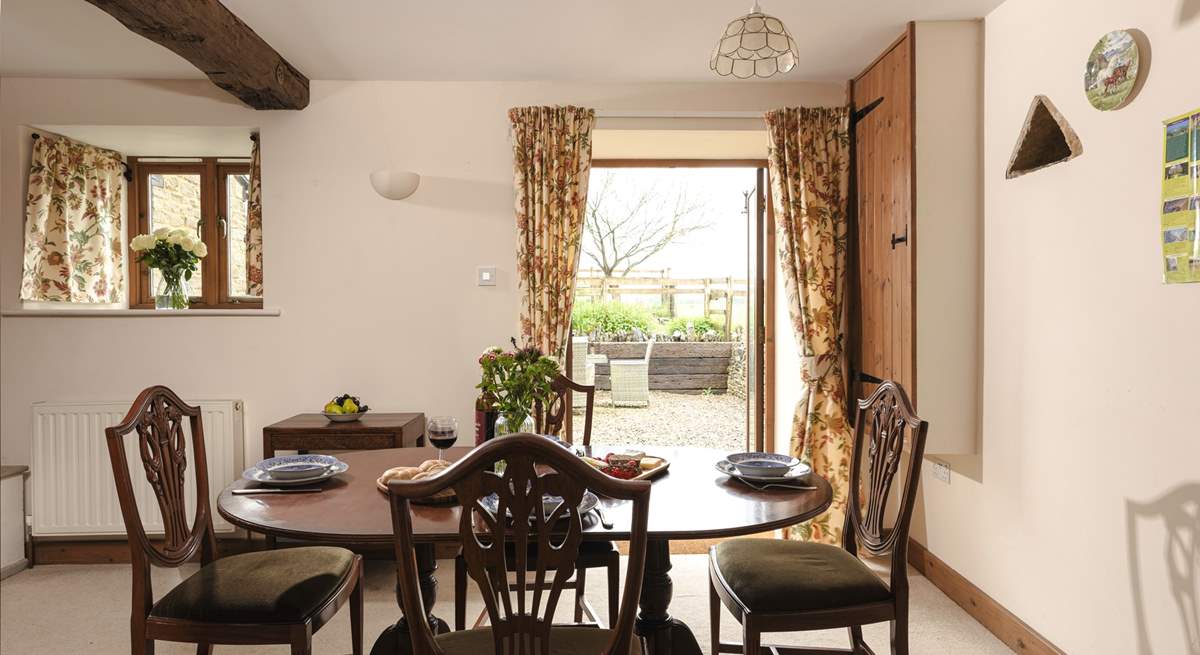 French doors lead out to the gravelled garden.