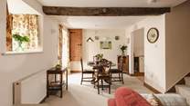 Original exposed beams provide a cosy atmosphere.