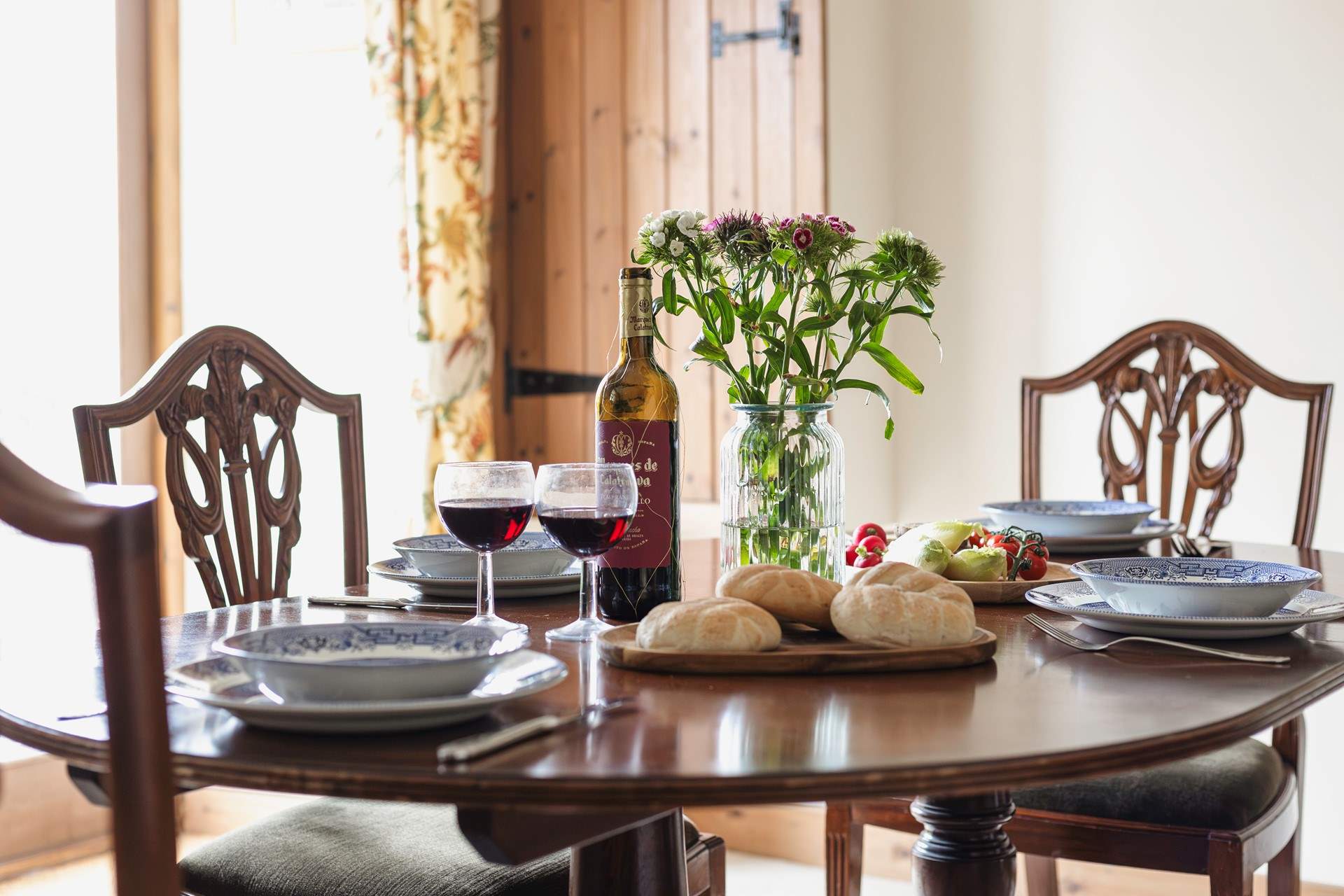 The dining-area is the perfect place to enjoy a feast with family and friends.