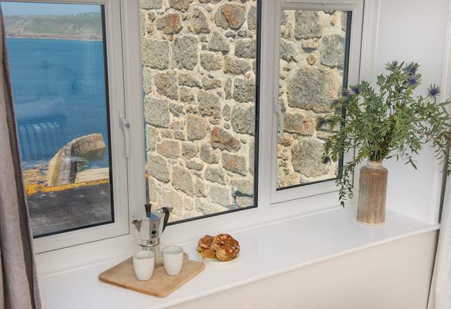 Breakfast alongside the Atlantic ocean.