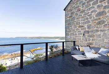 Such a view from the terrace outside this sweet cottage.