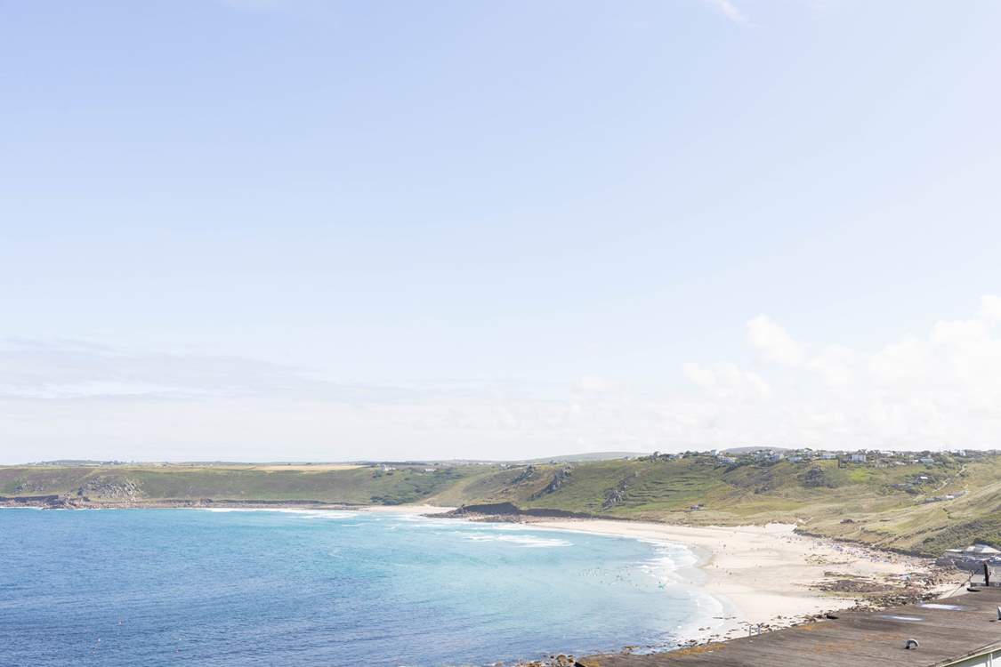 Sennen Cove is just below you.