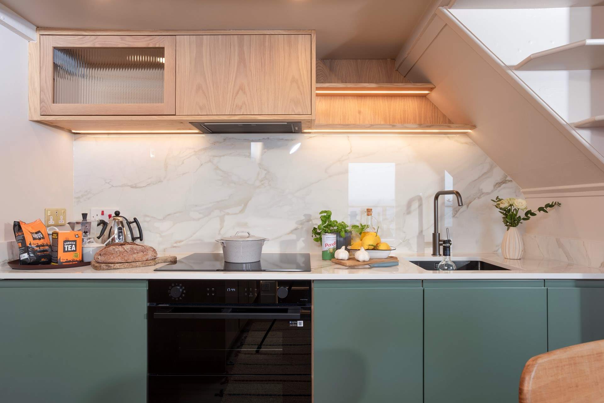 A cute kitchen to cook up a feast.