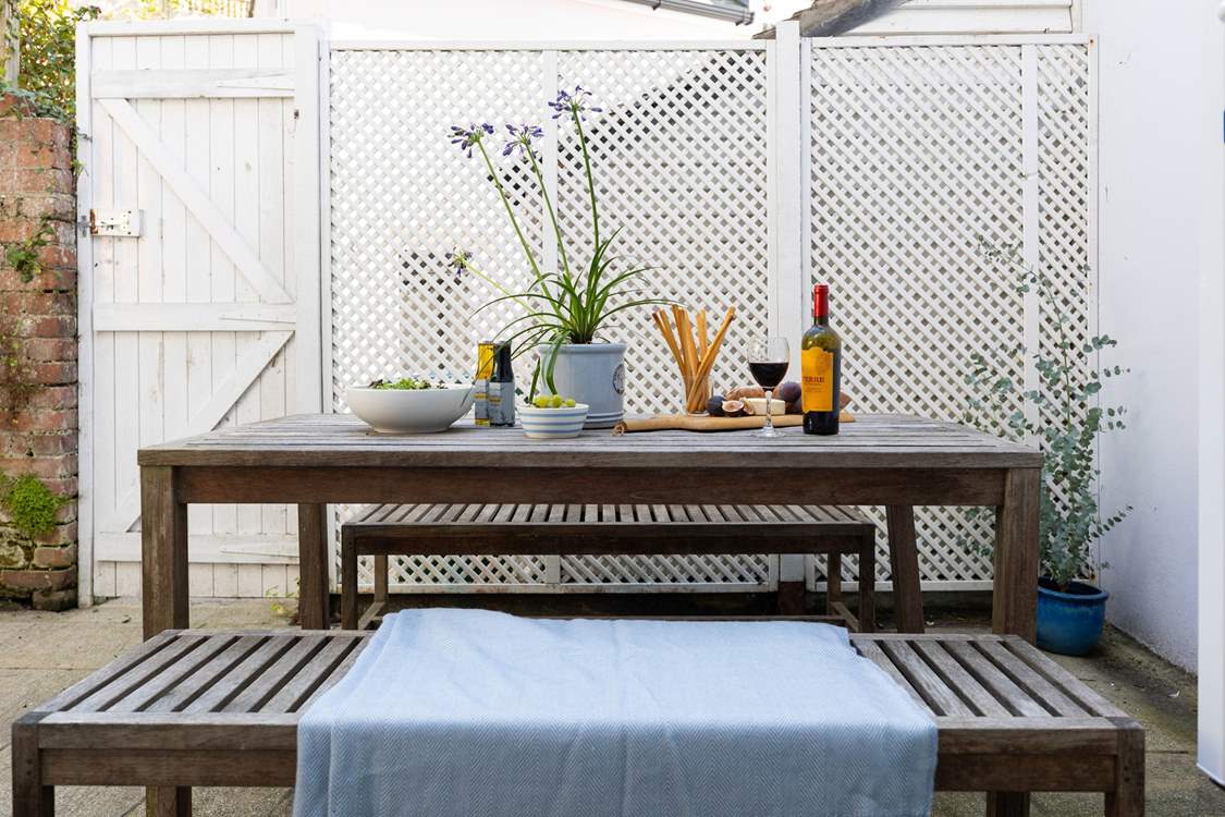 Enjoy an al fresco lunch in the  secluded courtyard.