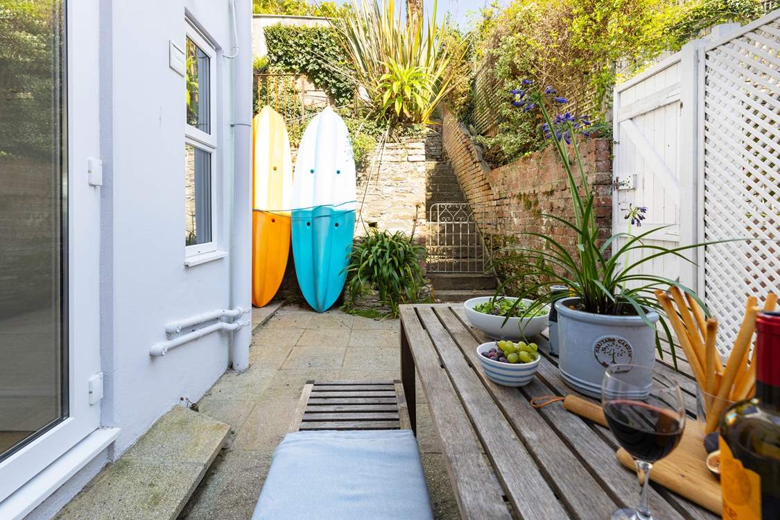 There's room to store your beach equipment.