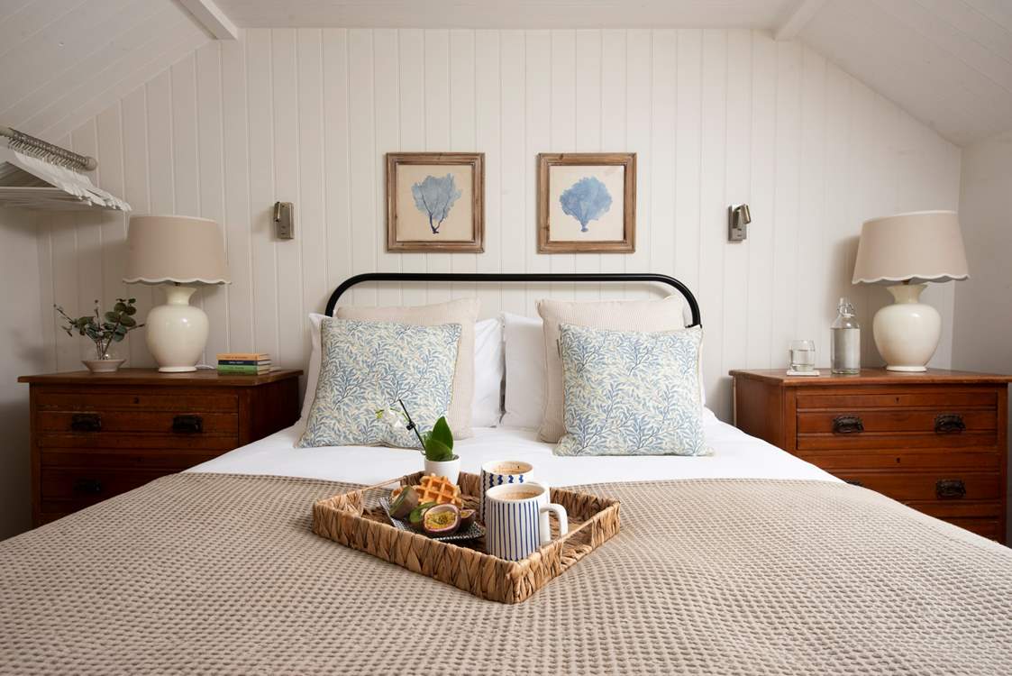 The gorgeous king-size bedroom with garden views.