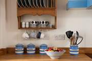 Local ceramics add to the charm of Pink Cottage.