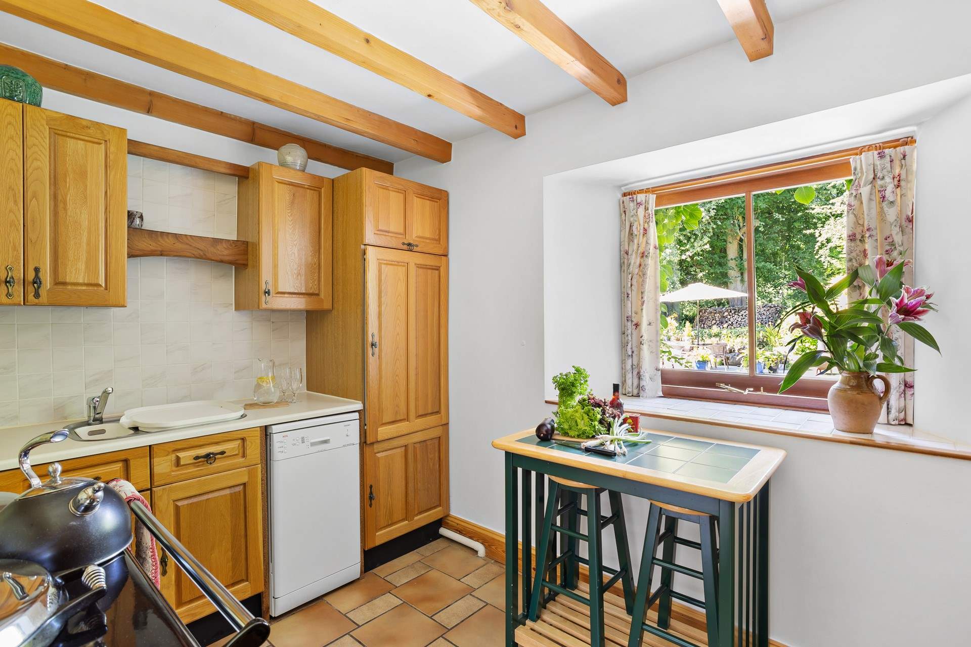 The cottage kitchen.