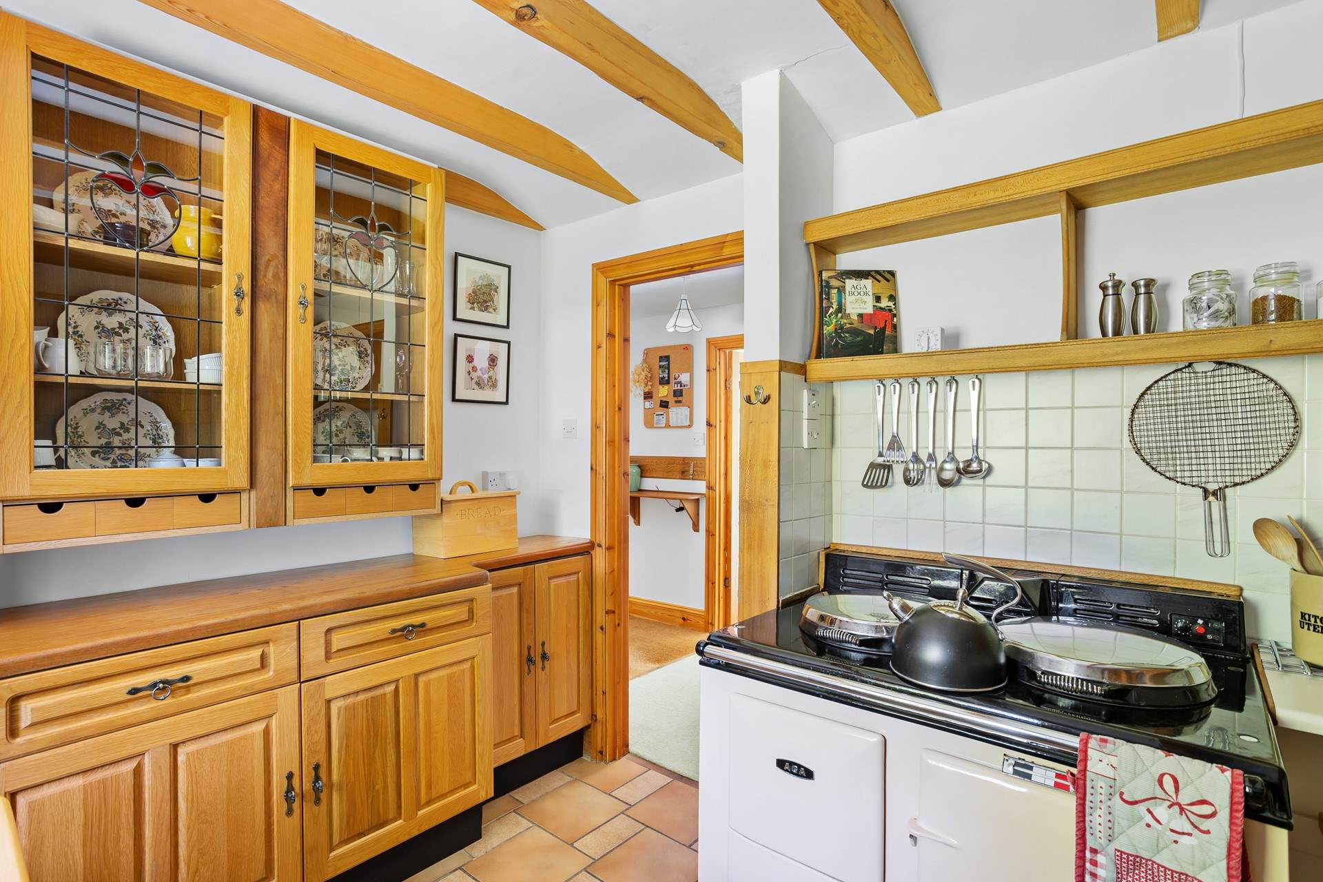 The Aga at the heart of the kitchen.