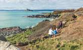 Coastal walks are breathtaking in west Cornwall, here you can see St Michael's Mount in the distance. - Thumbnail Image