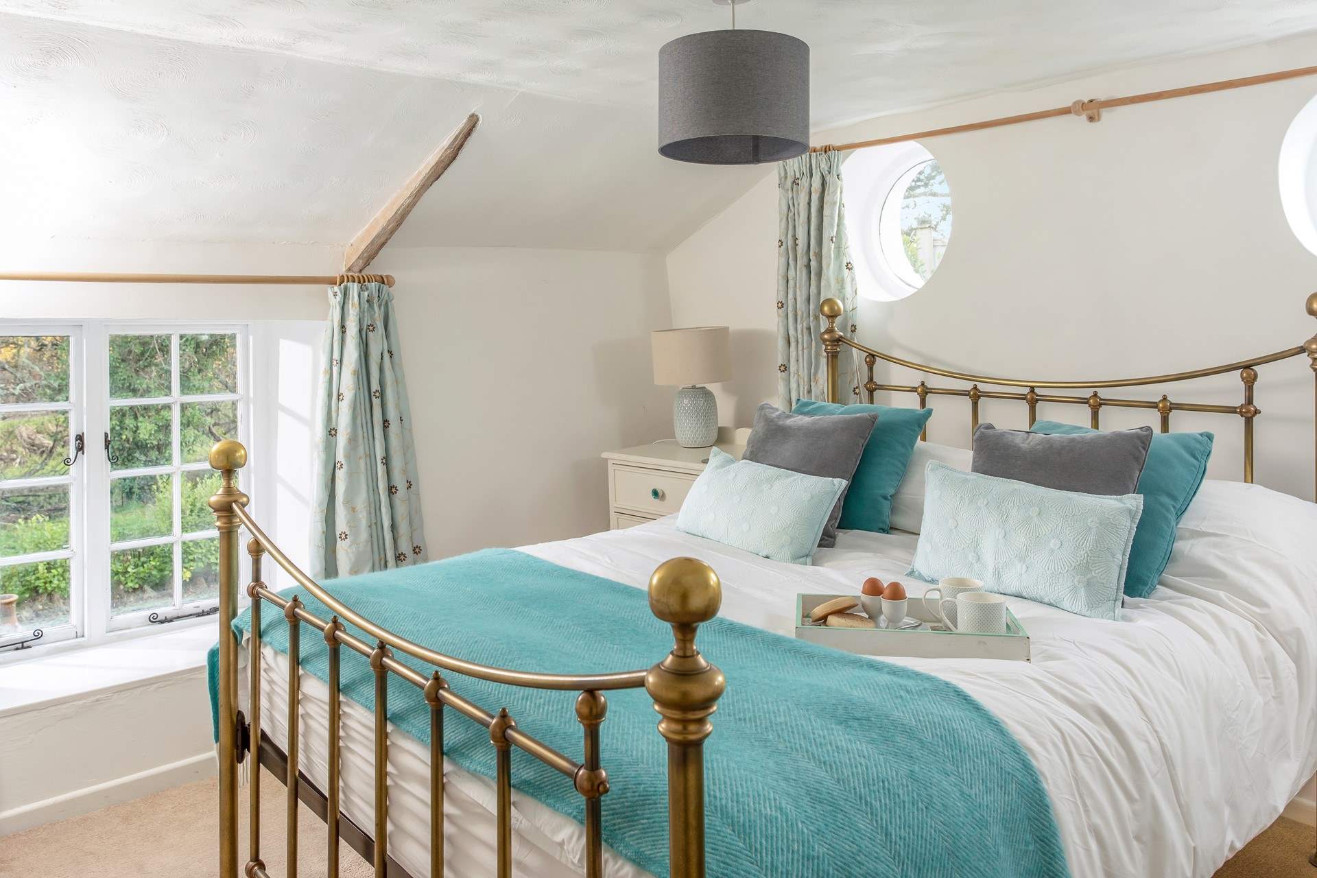 This bedroom has a luxury king-size bed. 