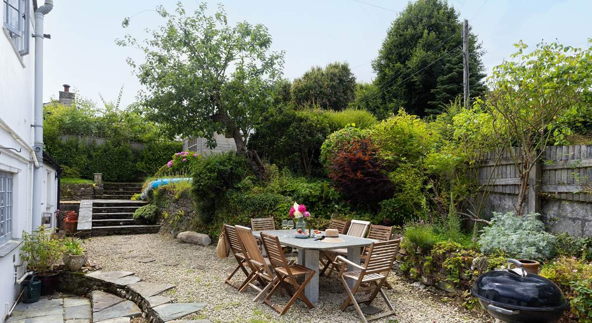 The back garden is very private, the perfect spot for a barbeque. 