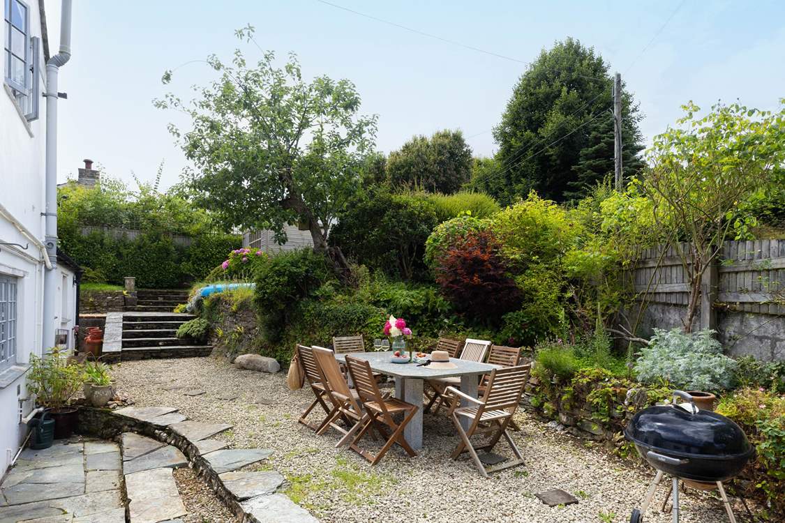 The back garden is very private, the perfect spot for a barbeque.