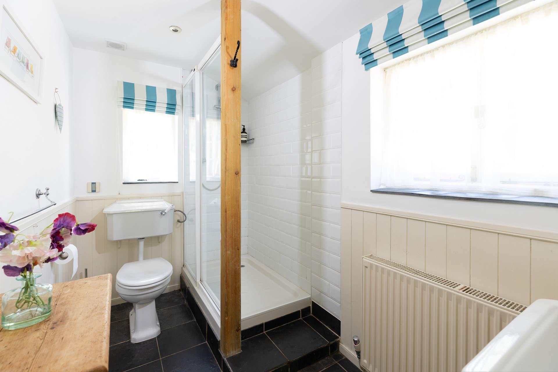 The downstairs shower-room is ever so handy. 