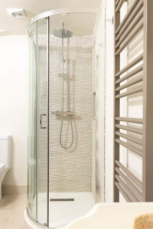 The shower can wash out your salty locks.
