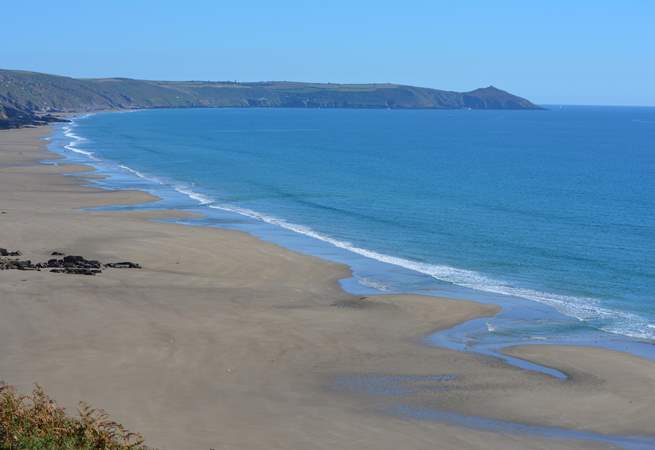 When the tide is out you can walk for miles along Whitsand Bay.