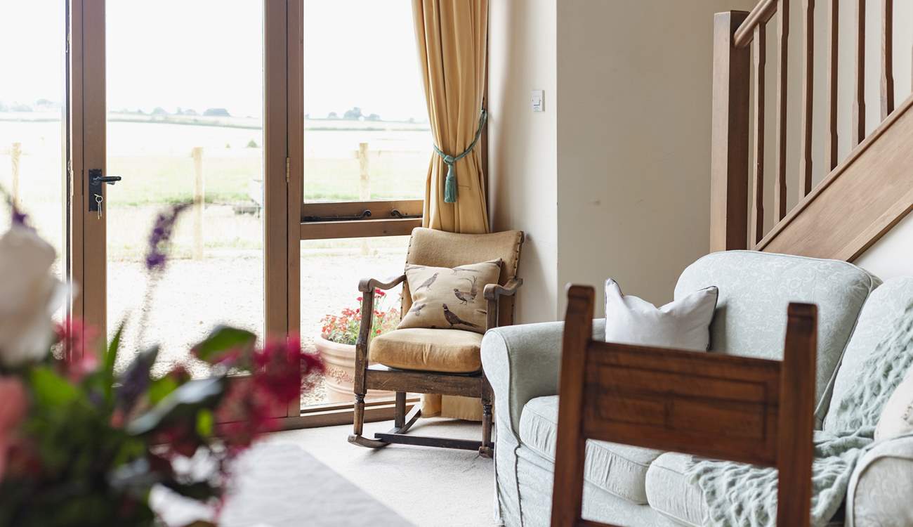 Relax on the rocking chair and feel your worries slip away.