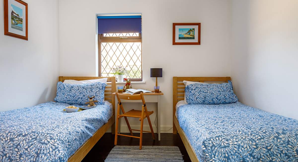 The twin bedded room is ideal for children or adults. 