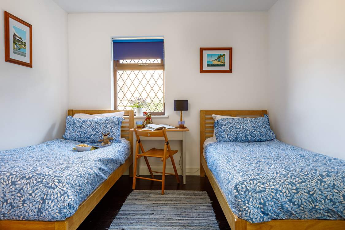 The twin bedded room is ideal for children or adults.