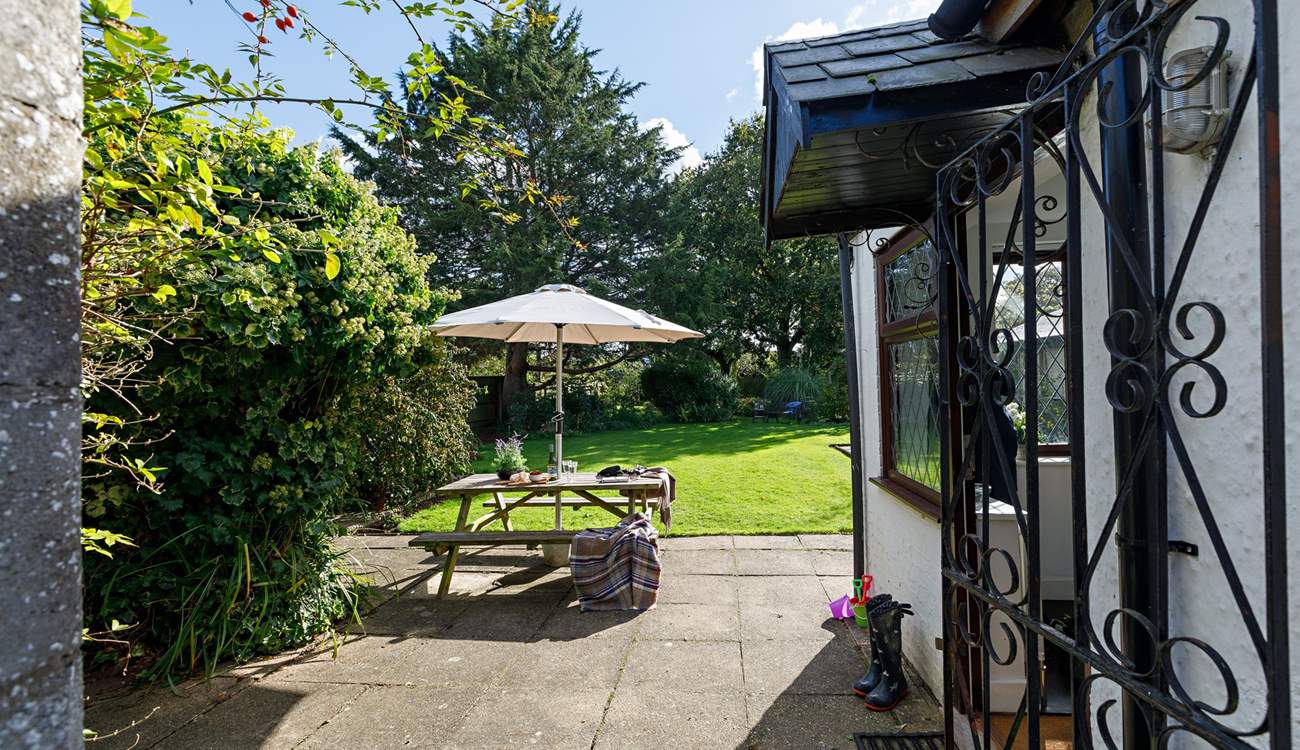 Sit on the sunny patio and enjoy al fresco dining. 