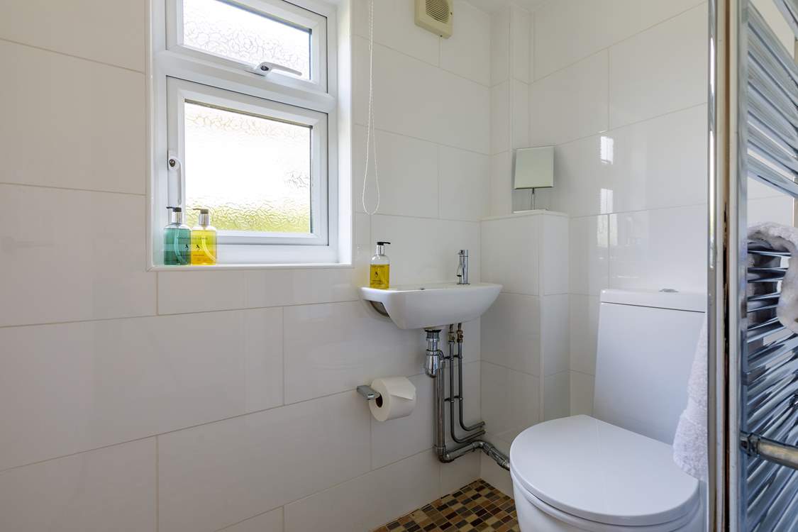 The downstairs wet-room has a shower, perfect for rinsing salty toes.