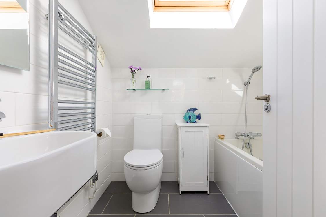 The first floor has its own bathroom.