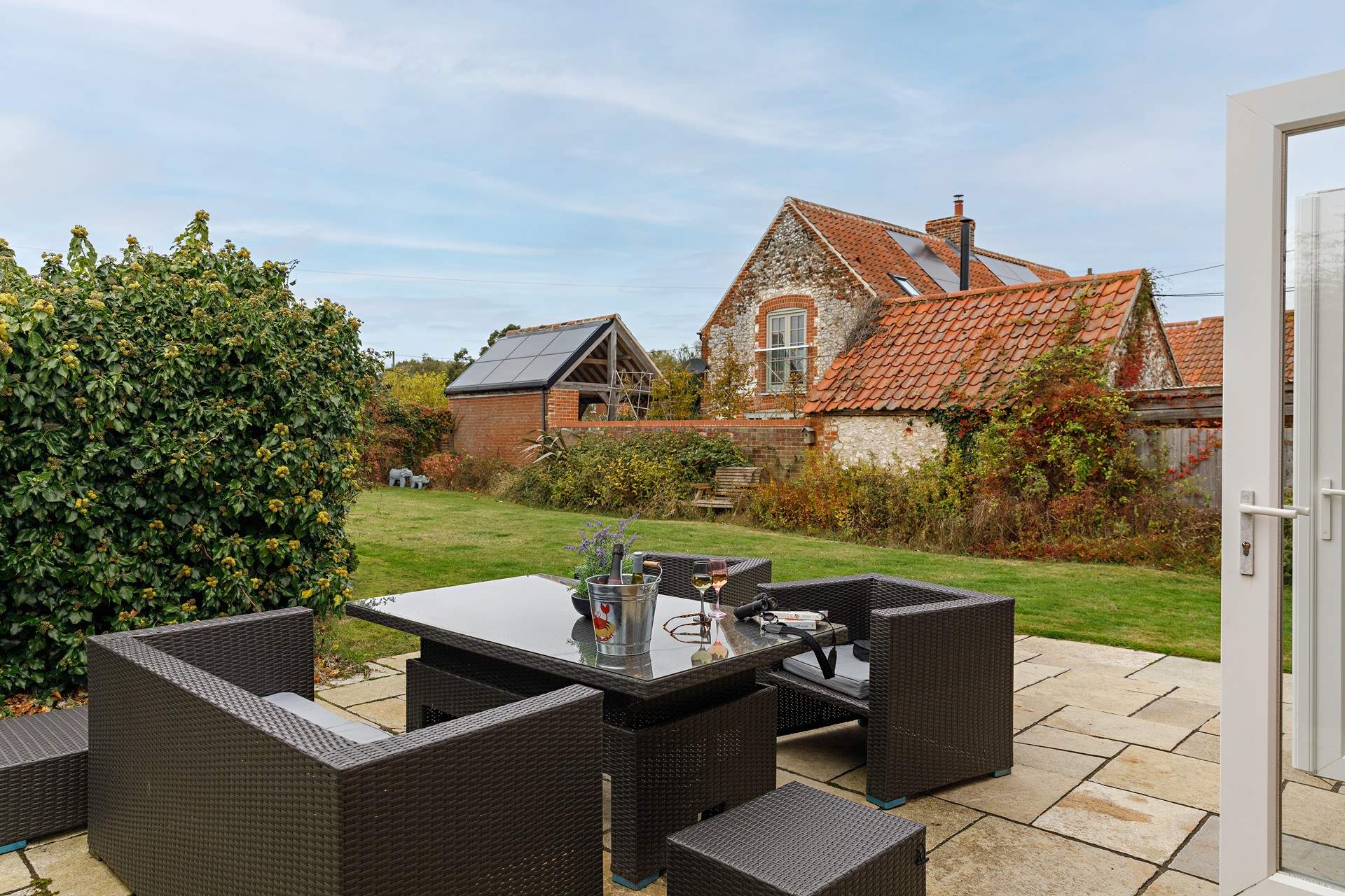 The enclosed garden is perfect for all the family.