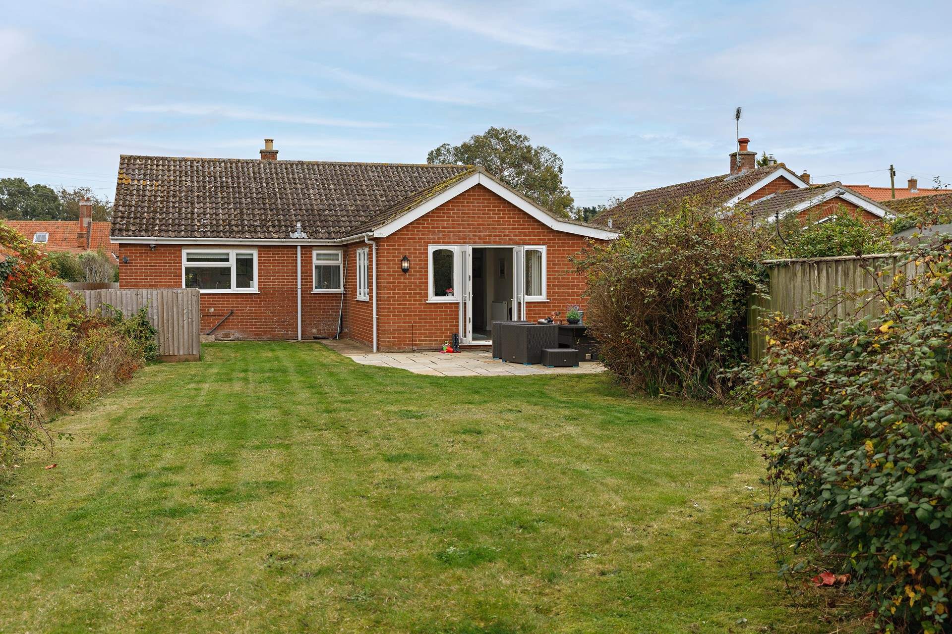 Enjoy the Norfolk sunshine in the large enclosed garden. 