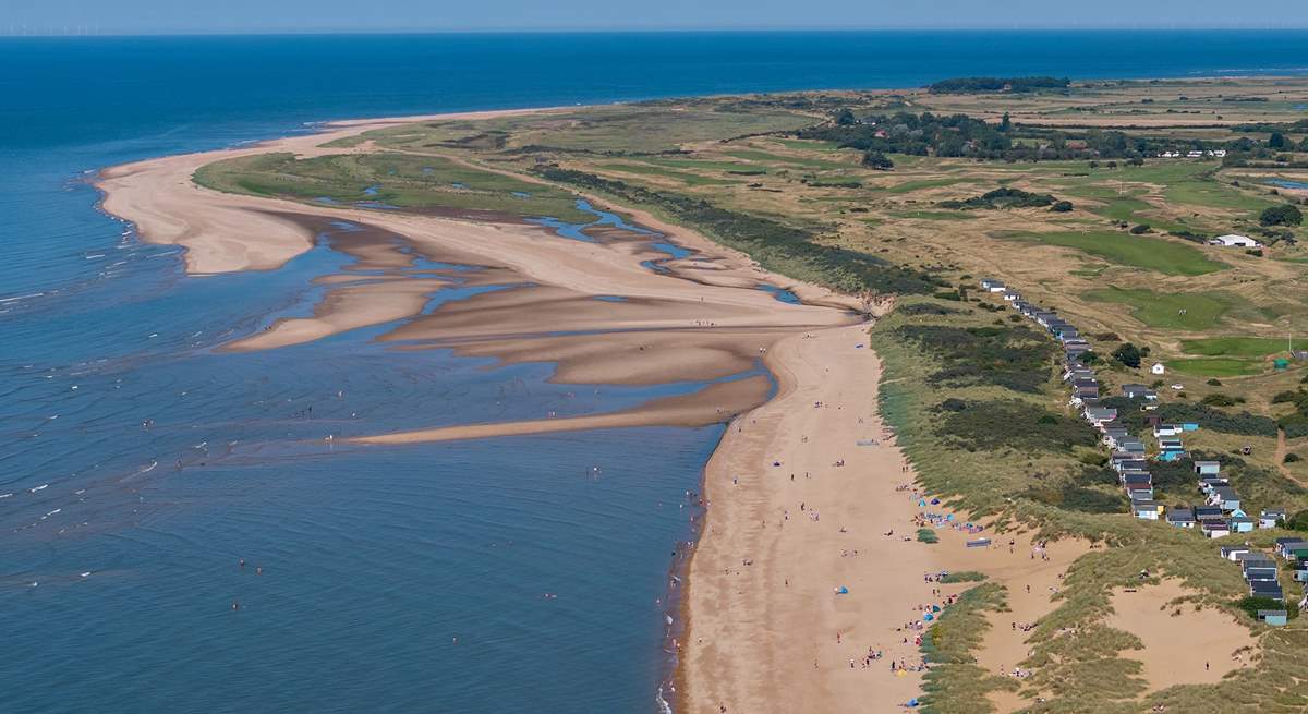 Old Hunstanton is famous for its colourful beach huts, golden sands and dunes.