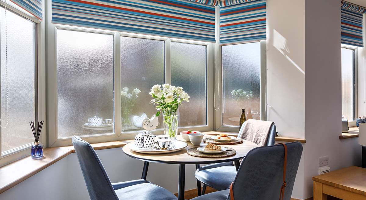 The opaque windows ensure privacy. 