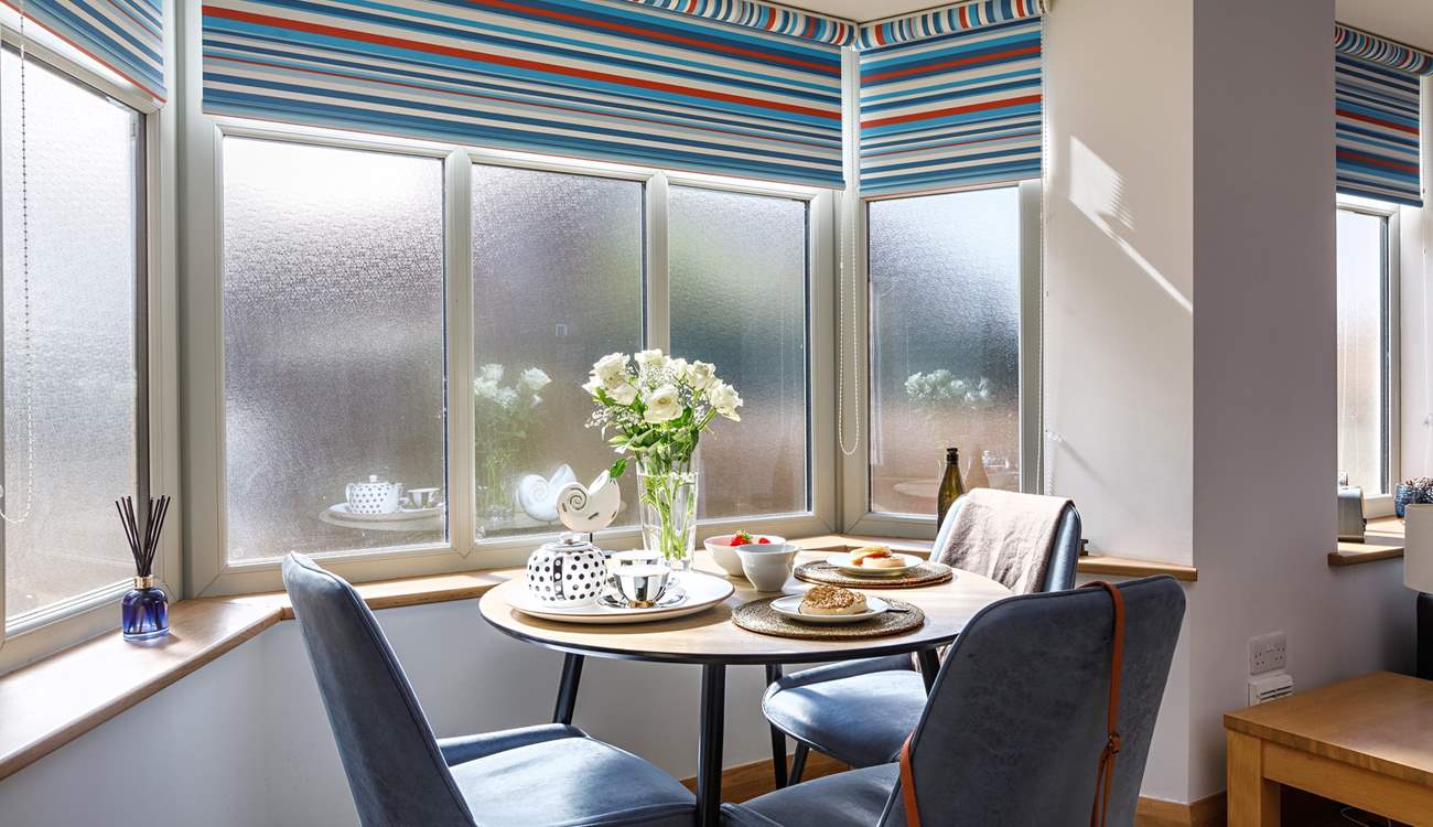 The opaque windows ensure privacy. 