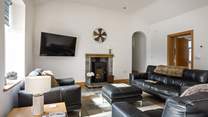 The wood-burner will keep you warm during cooler months. 