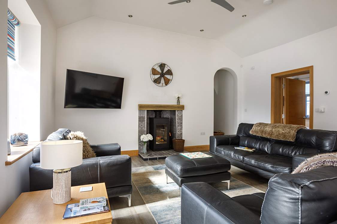The wood-burner will keep you warm during cooler months.