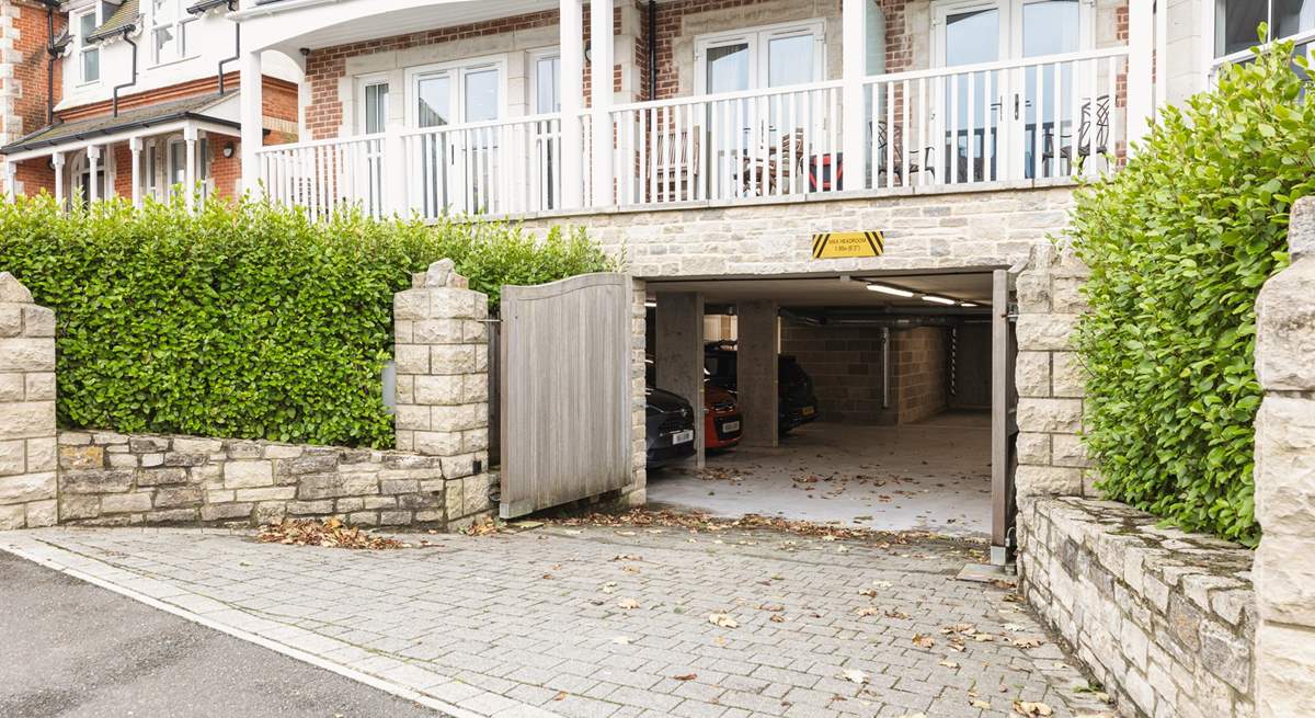 The gated, underground parking ensures your car is secure.