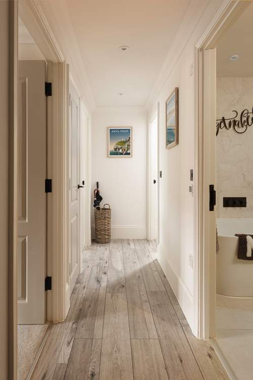 All of the rooms lead off this central hallway.