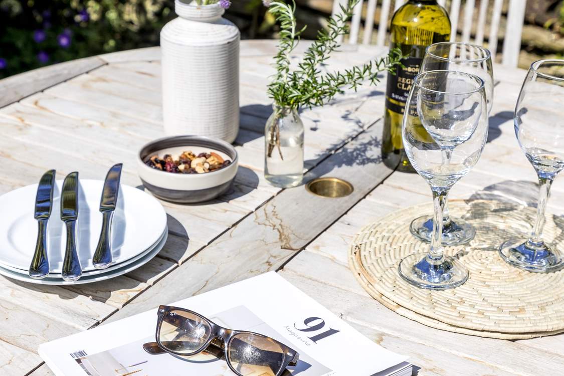 Share the day's memories and plan the next in the stunning garden.