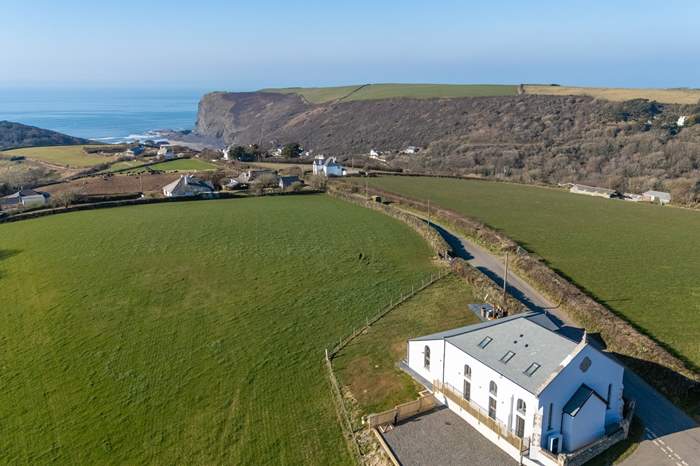 Brockhill Chapel is a 5 bedroom cottage with sea views in Crackington Haven, Cornwall.