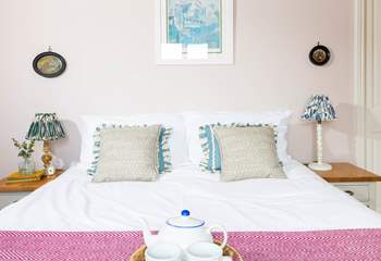 Tea in bed at the start of the day, what a treat (bedroom 2). 