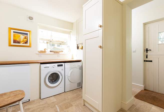 The handy-utility room on the ground floor is perfect for muddy welly boots and wet dogs to dry off. 