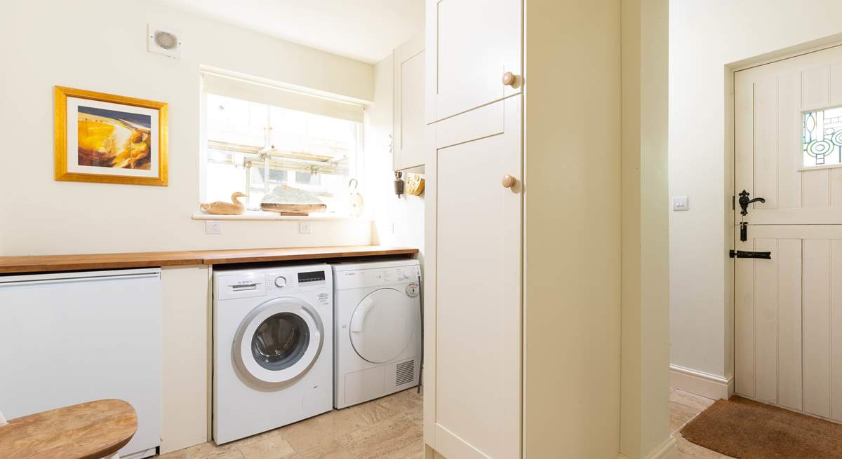 The handy-utility room on the ground floor is perfect for muddy welly boots and wet dogs to dry off. 