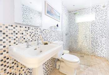 The wet-room on the ground floor has a blissful walk-in shower. 