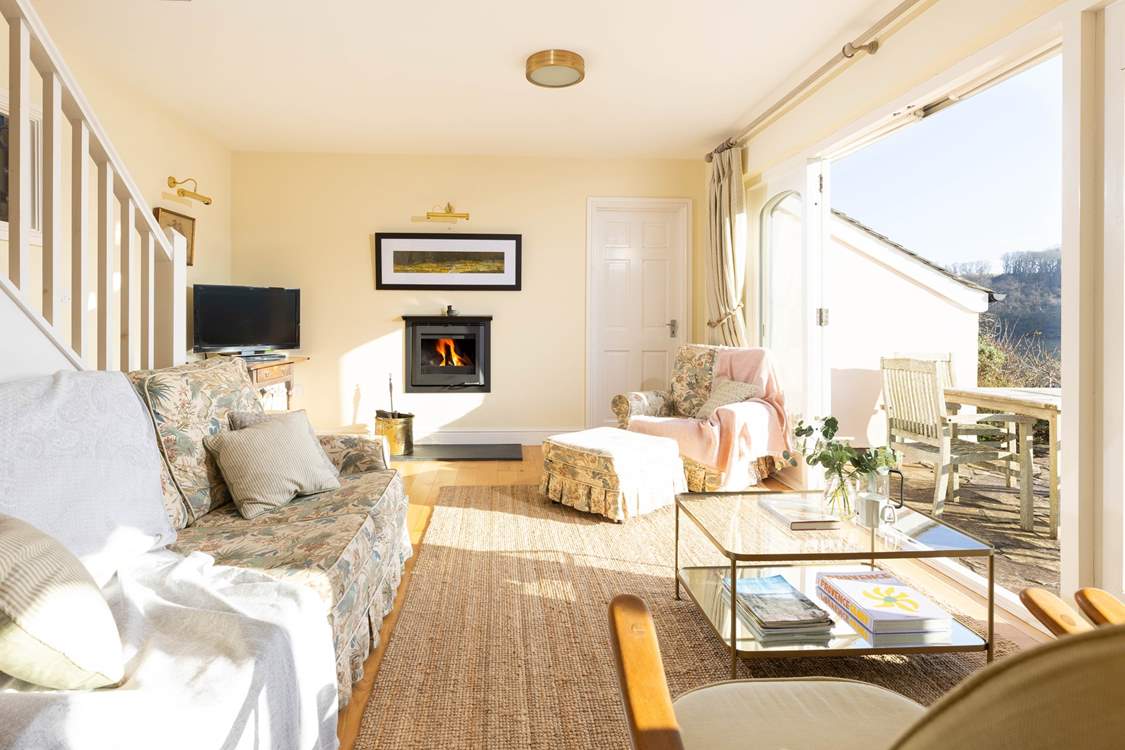 A light and airy sitting room overlooking the creek is such a tranquil spot.