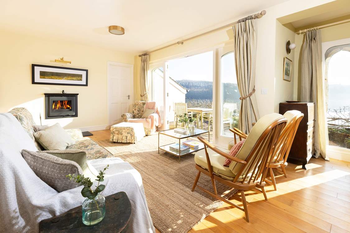 What a beautiful outlook from the sitting room over creek and wooded valley.