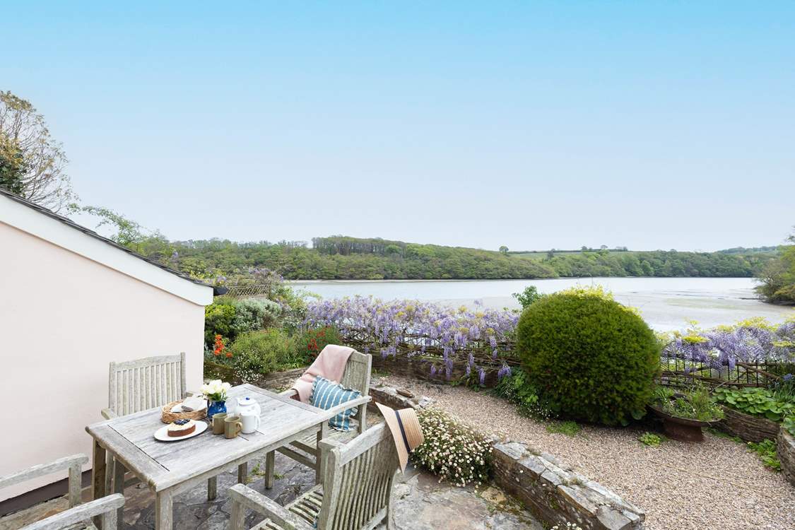 Double doors open from the sitting room to the lovely patio.