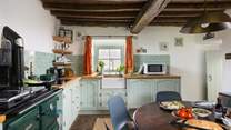 The Rayburn is the heart of this country kitchen.