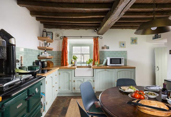The Rayburn is the heart of this country kitchen.