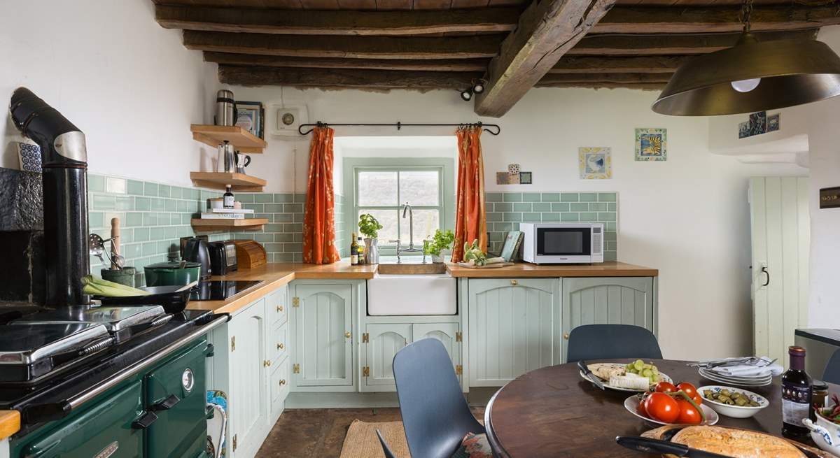 The Rayburn is the heart of this country kitchen.