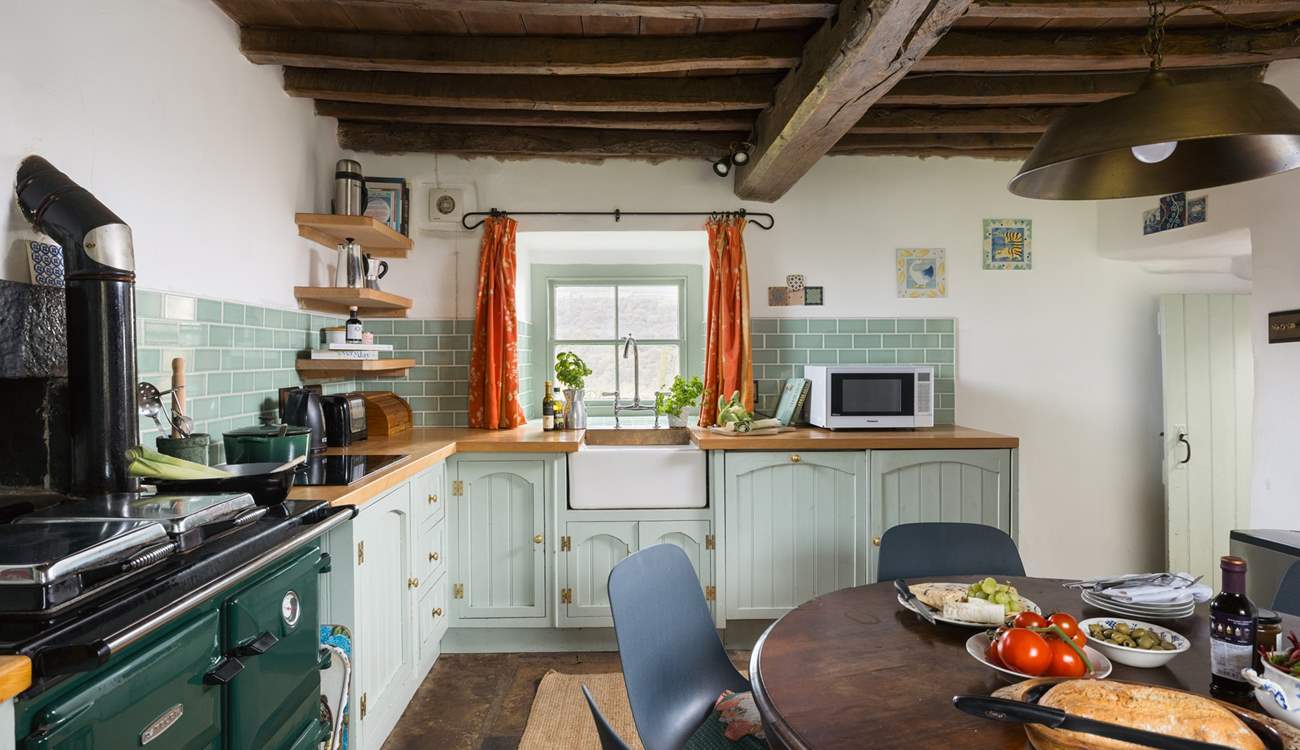 The Rayburn is the heart of this country kitchen.